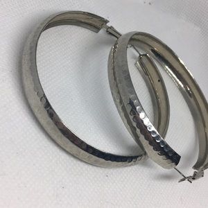 Large Silver Divited Hoops